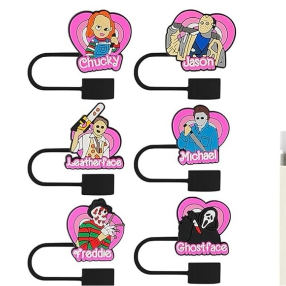 Other - Stanley Cup Straw Toppers - Halloween Horror Characters - 6 pcs